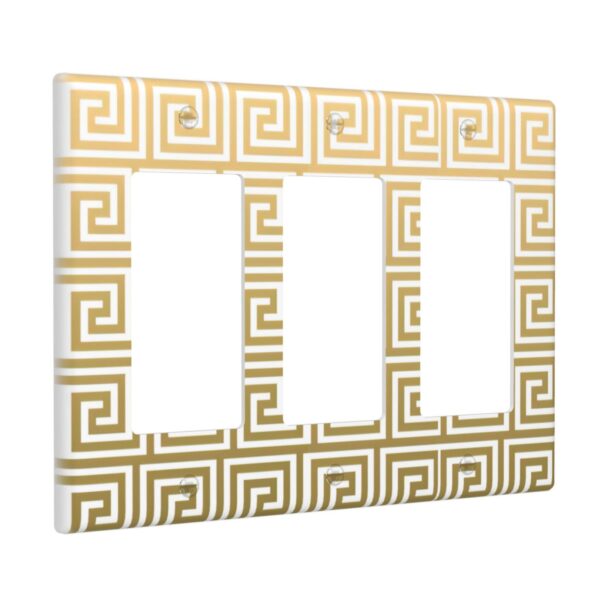 1Pcs White Greek Key Pattern Wall Plates decorative light switch cover plate Light Switch Cover Plate Decorative Wall Plate outlet covers wall plate - Image 2