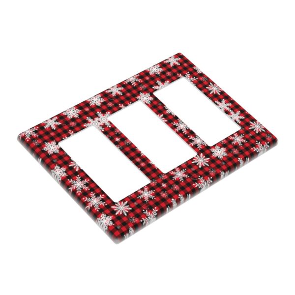 1Pcs Snowflake Red Black Buffalo Check Christmas Plaid Wall Plates decorative light switch cover plate Light Switch Cover Plate Decorative Wall Plate outlet covers wall plate - Image 4