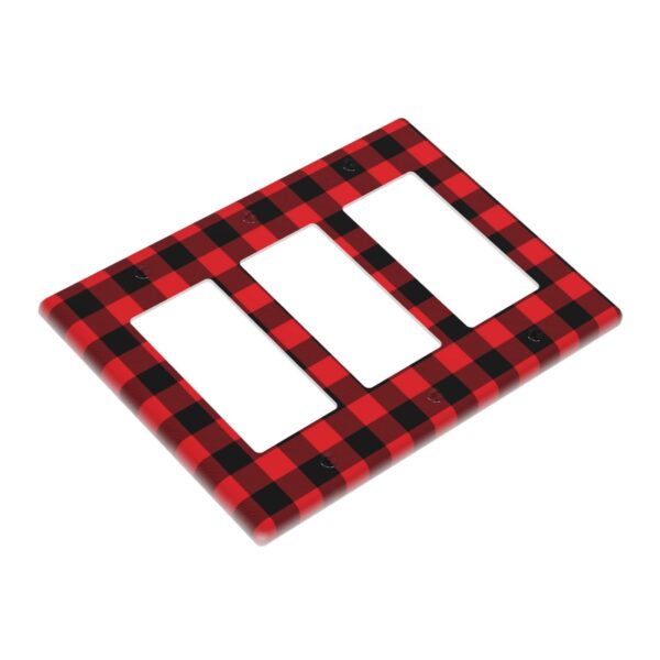 1Pcs Christmas Red Black Plaid Christmas Plaid Wall Plates decorative light switch cover plate Light Switch Cover Plate Decorative Wall Plate outlet covers wall plate - Image 3