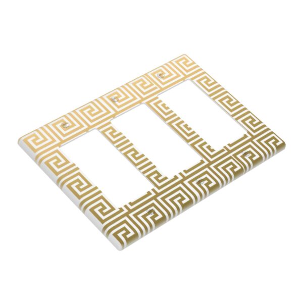 1Pcs White Greek Key Pattern Wall Plates decorative light switch cover plate Light Switch Cover Plate Decorative Wall Plate outlet covers wall plate - Image 3