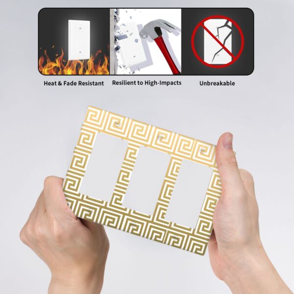 1Pcs White Greek Key Pattern Wall Plates decorative light switch cover plate Light Switch Cover Plate Decorative Wall Plate outlet covers wall plate - Image 5