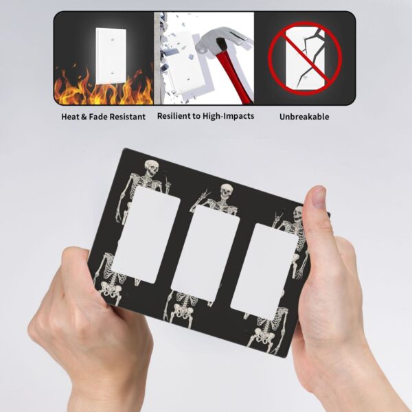 1Pcs Rock Roll Skeleton Skull Wall Plates decorative light switch cover plate Light Switch Cover Plate Decorative Wall Plate outlet covers wall plate - Image 4
