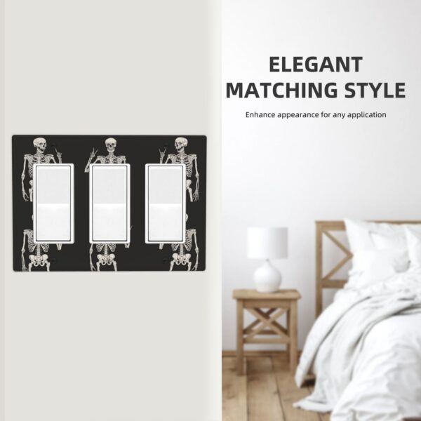 1Pcs Rock Roll Skeleton Skull Wall Plates decorative light switch cover plate Light Switch Cover Plate Decorative Wall Plate outlet covers wall plate - Image 5