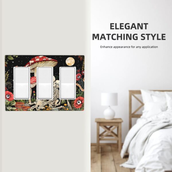 1Pcs Mushroom Skull Skeleton Moon Wall Plates decorative light switch cover plate Light Switch Cover Plate Decorative Wall Plate outlet covers wall plate - Image 5