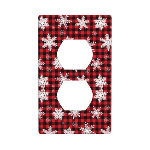 1Pcs Snowflake Red Black Buffalo Check Christmas Plaid Wall Plates decorative light switch cover plate Light Switch Cover Plate Decorative Wall Plate outlet covers wall plate