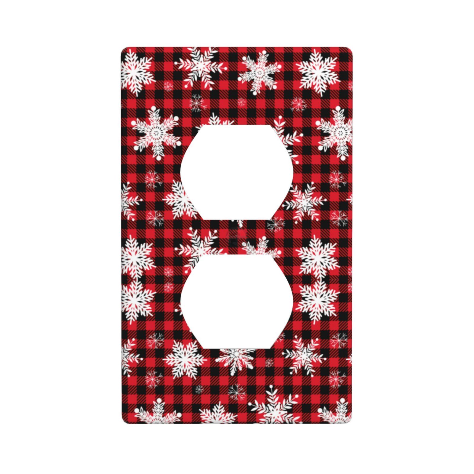 1Pcs Snowflake Red Black Buffalo Check Christmas Plaid Wall Plates decorative light switch cover plate Light Switch Cover Plate Decorative Wall Plate outlet covers wall plate