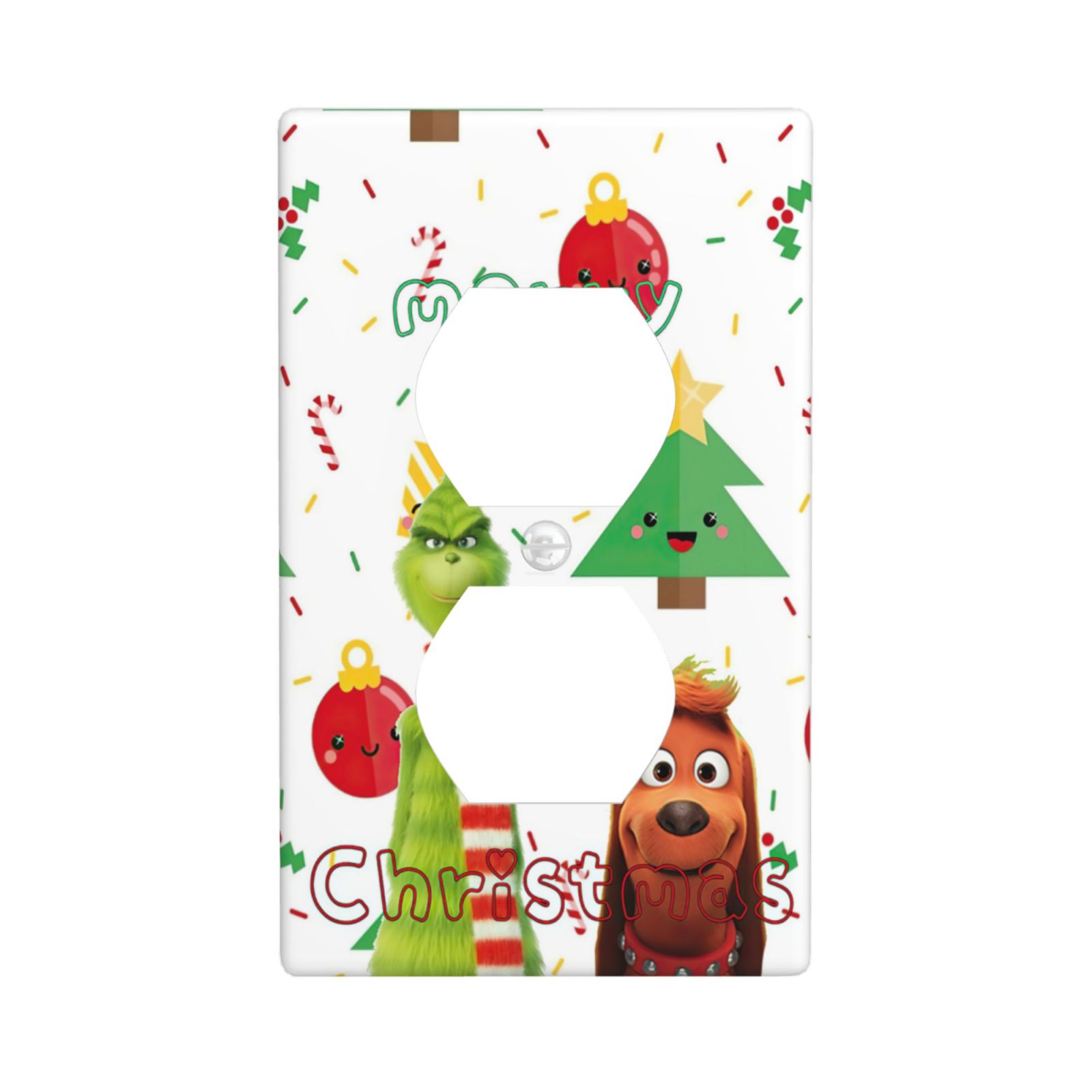 1Pcs Grinch and Dog Photo Background Merry Christmas Wall Plates decorative light switch cover plate Light Switch Cover Plate Decorative Wall Plate outlet covers wall plate