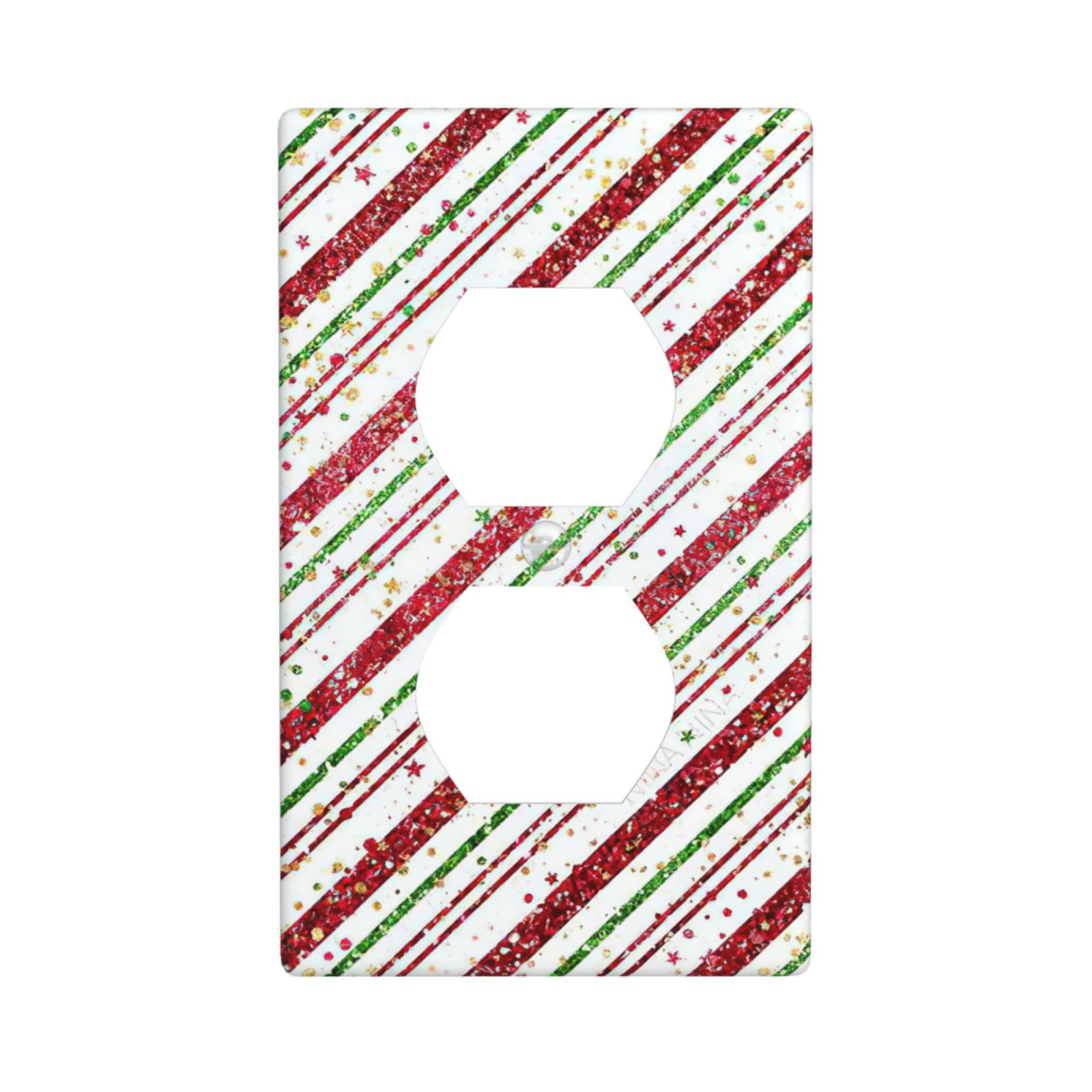 1Pcs Candy-Cane-Stripes Red Green Star Christmas Holiday Wall Plates decorative light switch cover plate Light Switch Cover Plate Decorative Wall Plate outlet covers wall plate