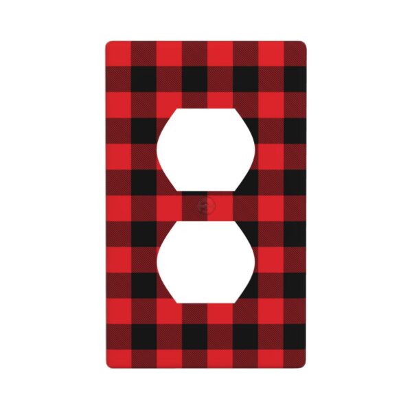 1Pcs Christmas Red Black Plaid Christmas Plaid Wall Plates decorative light switch cover plate Light Switch Cover Plate Decorative Wall Plate outlet covers wall plate