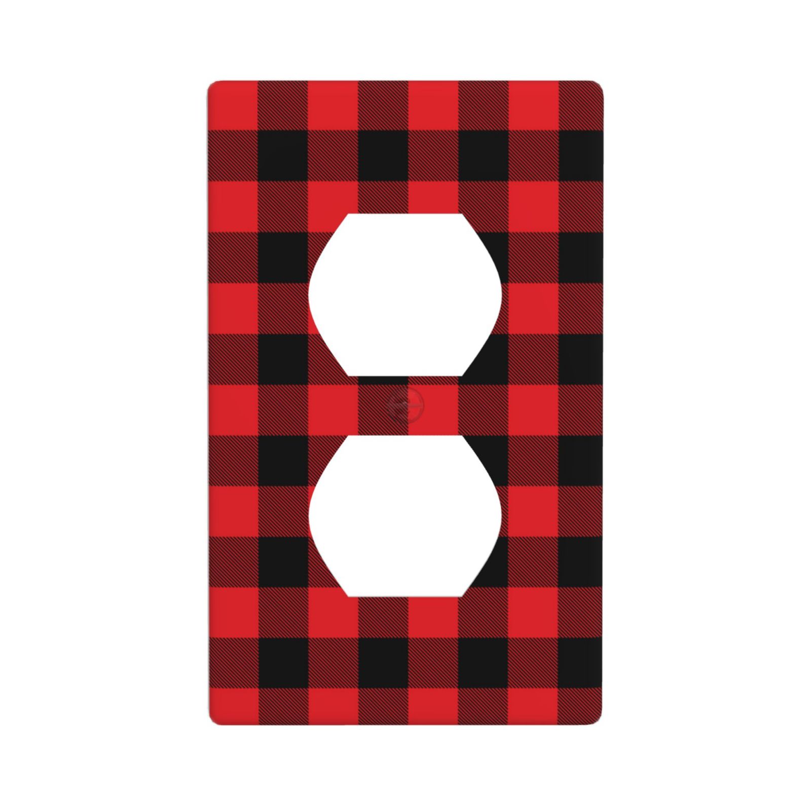 1Pcs Christmas Red Black Plaid Christmas Plaid Wall Plates decorative light switch cover plate Light Switch Cover Plate Decorative Wall Plate outlet covers wall plate
