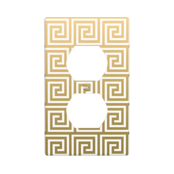1Pcs White Greek Key Pattern Wall Plates decorative light switch cover plate Light Switch Cover Plate Decorative Wall Plate outlet covers wall plate