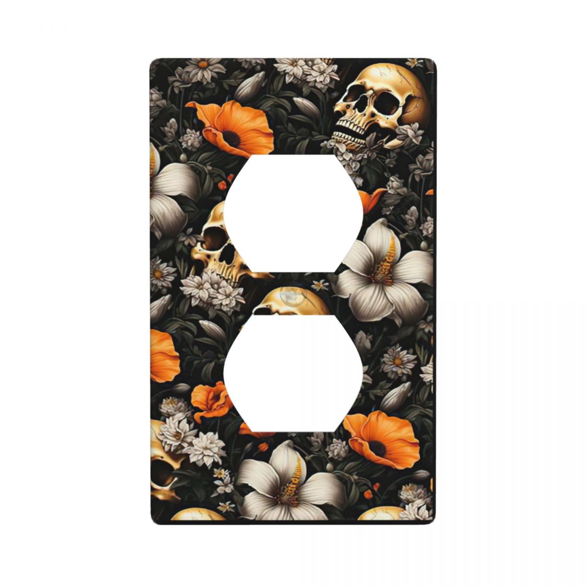 1Pcs Vintage Gold Rose Floral Skull Wall Plates decorative light switch cover plate Light Switch Cover Plate Decorative Wall Plate outlet covers wall plate