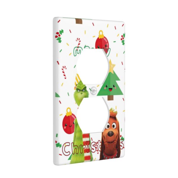1Pcs Grinch and Dog Photo Background Merry Christmas Wall Plates decorative light switch cover plate Light Switch Cover Plate Decorative Wall Plate outlet covers wall plate - Image 2
