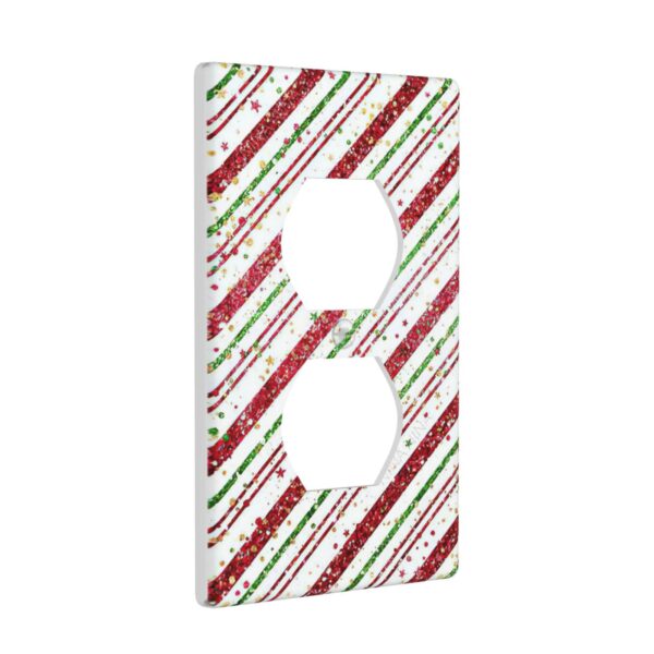 1Pcs Candy-Cane-Stripes Red Green Star Christmas Holiday Wall Plates decorative light switch cover plate Light Switch Cover Plate Decorative Wall Plate outlet covers wall plate - Image 2