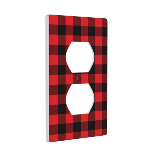 1Pcs Christmas Red Black Plaid Christmas Plaid Wall Plates decorative light switch cover plate Light Switch Cover Plate Decorative Wall Plate outlet covers wall plate - Image 2