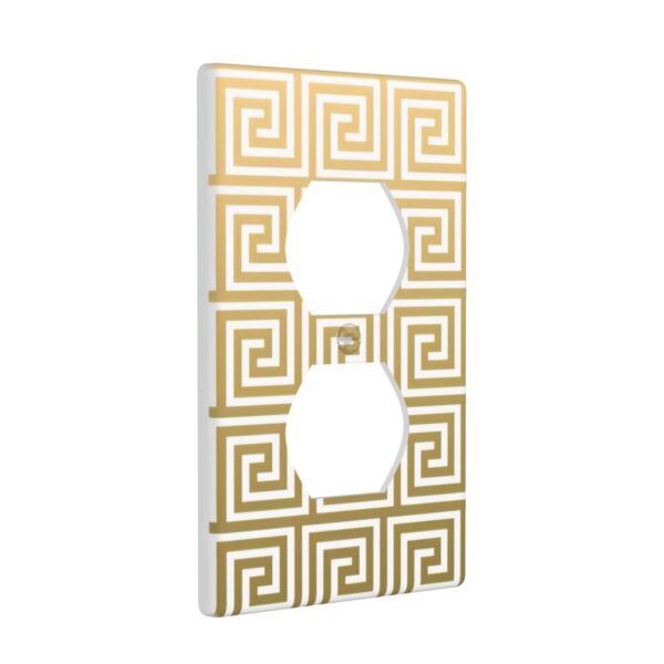 1Pcs White Greek Key Pattern Wall Plates decorative light switch cover plate Light Switch Cover Plate Decorative Wall Plate outlet covers wall plate - Image 2