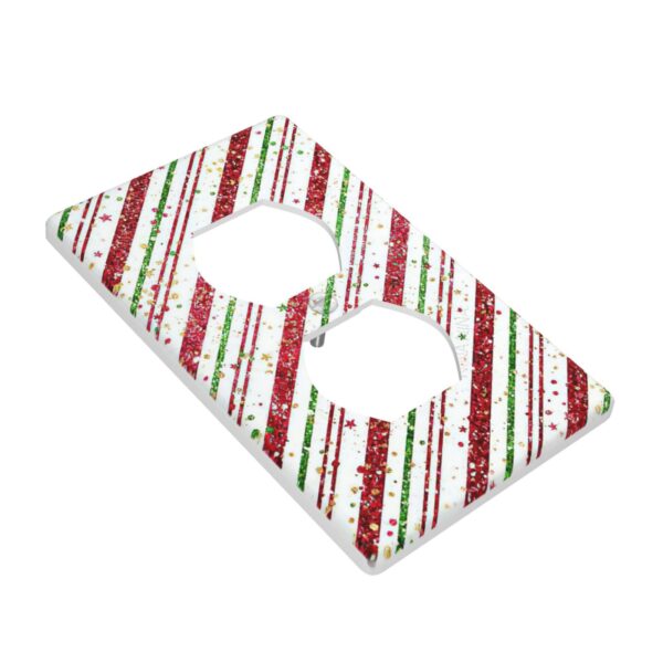 1Pcs Candy-Cane-Stripes Red Green Star Christmas Holiday Wall Plates decorative light switch cover plate Light Switch Cover Plate Decorative Wall Plate outlet covers wall plate - Image 3