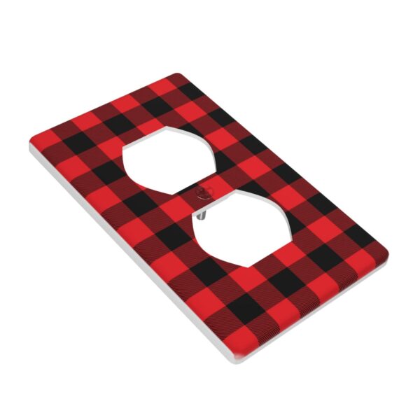 1Pcs Christmas Red Black Plaid Christmas Plaid Wall Plates decorative light switch cover plate Light Switch Cover Plate Decorative Wall Plate outlet covers wall plate - Image 3