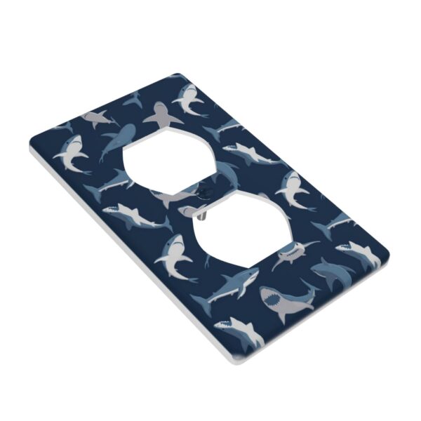 1Pcs Blue Shark Wall Plates decorative light switch cover plate Light Switch Cover Plate Decorative Wall Plate outlet covers wall plate - Image 2