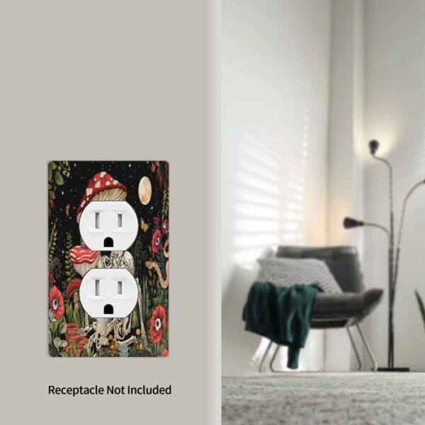 1Pcs Mushroom Skull Skeleton Moon Wall Plates decorative light switch cover plate Light Switch Cover Plate Decorative Wall Plate outlet covers wall plate - Image 6