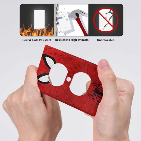 1Pcs Red Spider Web Wall Plates decorative light switch cover plate Light Switch Cover Plate Decorative Wall Plate outlet covers wall plate - Image 3