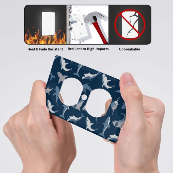 1Pcs Blue Shark Wall Plates decorative light switch cover plate Light Switch Cover Plate Decorative Wall Plate outlet covers wall plate - Image 5