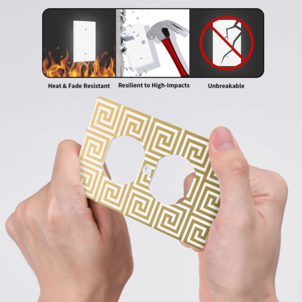 1Pcs White Greek Key Pattern Wall Plates decorative light switch cover plate Light Switch Cover Plate Decorative Wall Plate outlet covers wall plate - Image 4