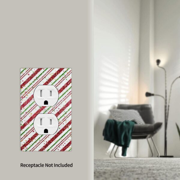 1Pcs Candy-Cane-Stripes Red Green Star Christmas Holiday Wall Plates decorative light switch cover plate Light Switch Cover Plate Decorative Wall Plate outlet covers wall plate - Image 5
