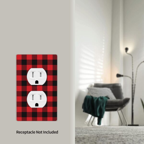 1Pcs Christmas Red Black Plaid Christmas Plaid Wall Plates decorative light switch cover plate Light Switch Cover Plate Decorative Wall Plate outlet covers wall plate - Image 5