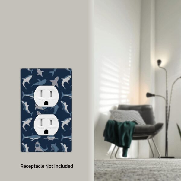 1Pcs Blue Shark Wall Plates decorative light switch cover plate Light Switch Cover Plate Decorative Wall Plate outlet covers wall plate - Image 4