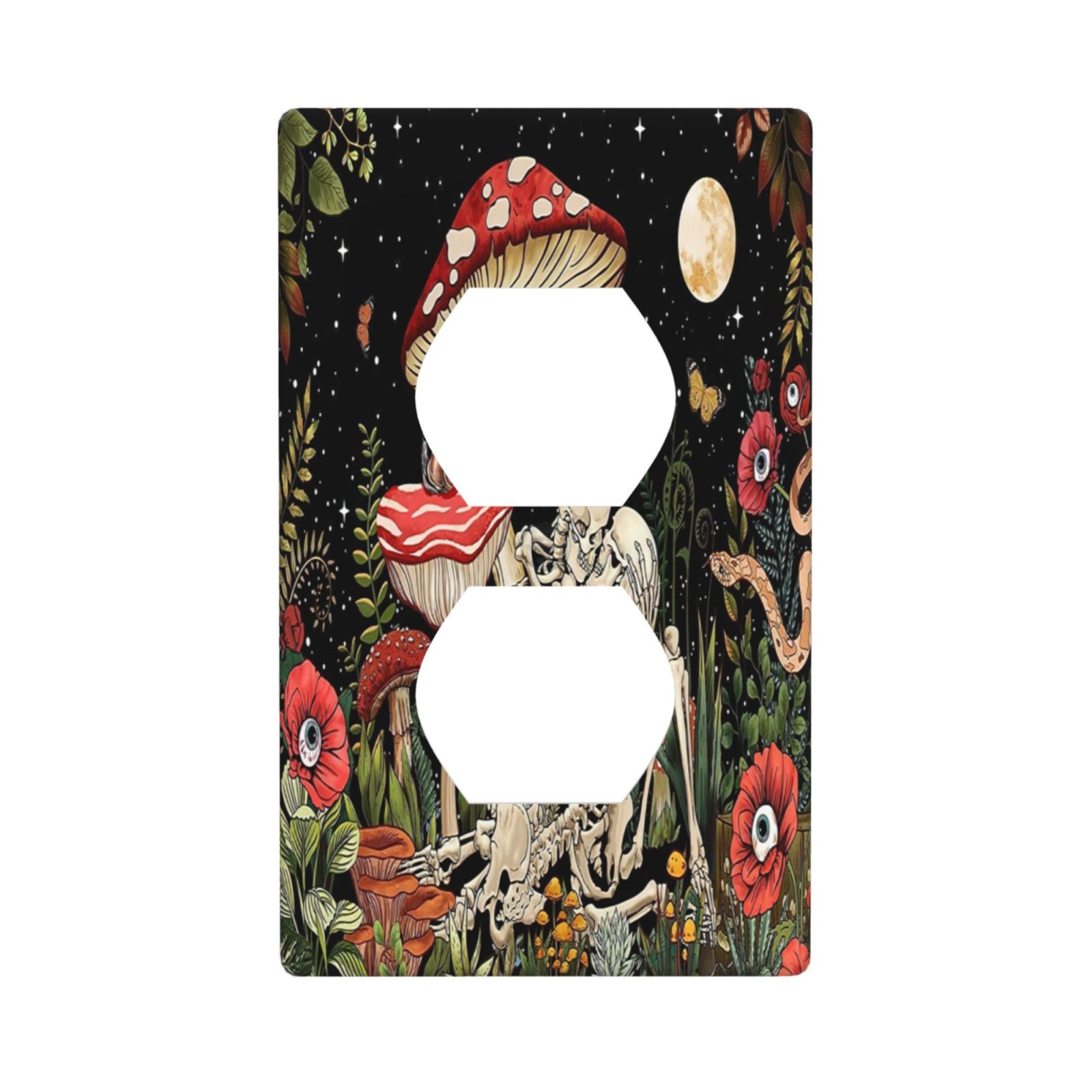 1Pcs Mushroom Skull Skeleton Moon Wall Plates decorative light switch cover plate Light Switch Cover Plate Decorative Wall Plate outlet covers wall plate
