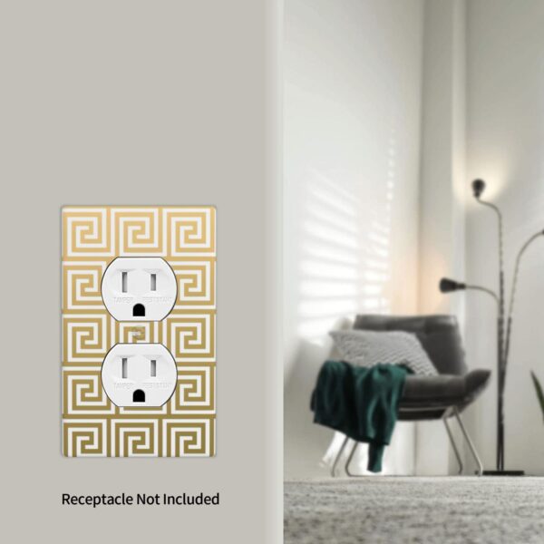 1Pcs White Greek Key Pattern Wall Plates decorative light switch cover plate Light Switch Cover Plate Decorative Wall Plate outlet covers wall plate - Image 5