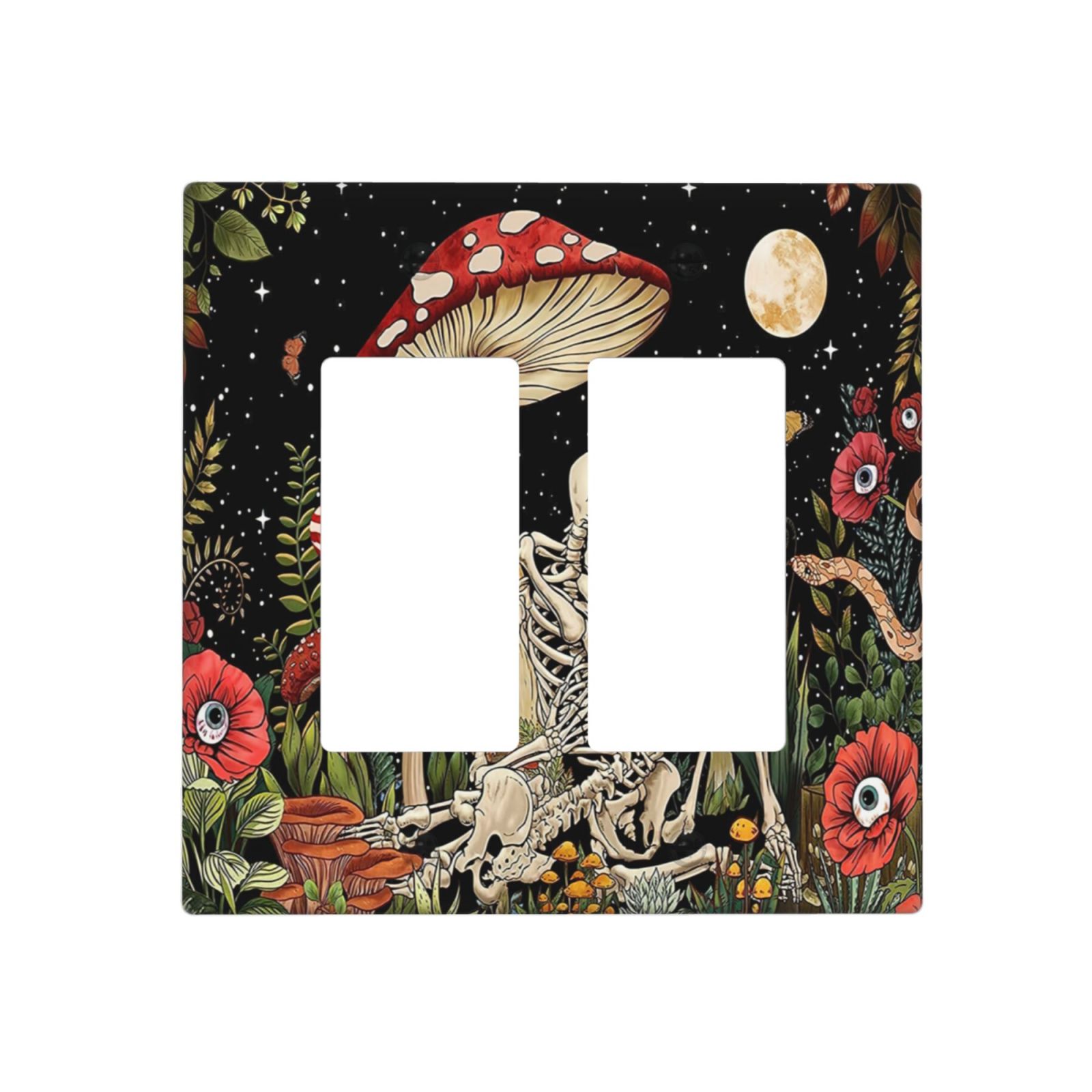 1Pcs Mushroom Skull Skeleton Moon Wall Plates decorative light switch cover plate Light Switch Cover Plate Decorative Wall Plate outlet covers wall plate
