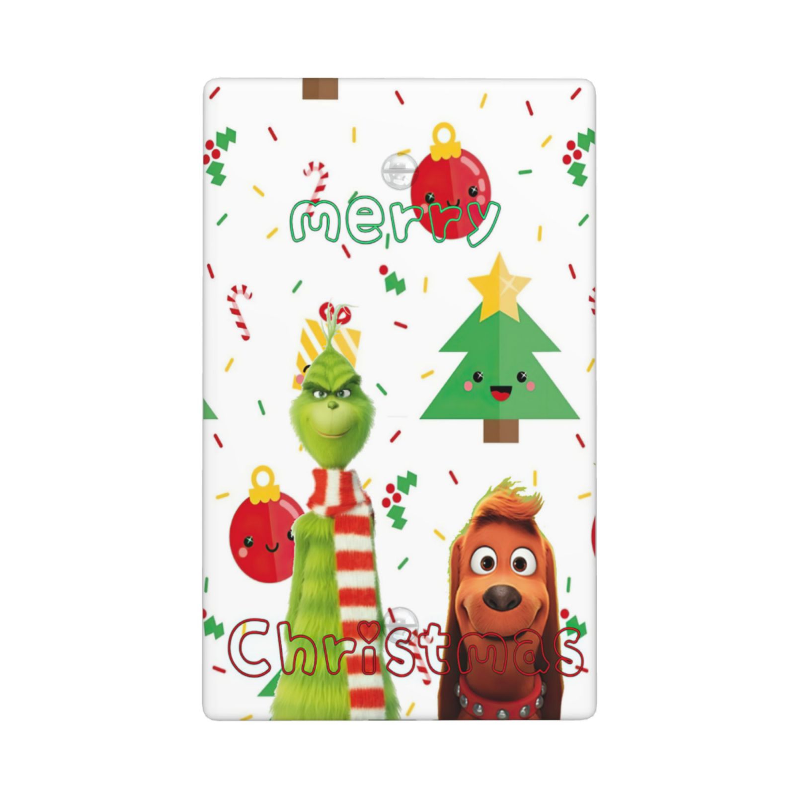 1Pcs Grinch and Dog Photo Background Merry Christmas Wall Plates decorative light switch cover plate Light Switch Cover Plate Decorative Wall Plate outlet covers wall plate