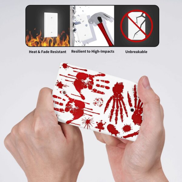 1Pcs Halloween Bloody Handprint Footprint Wall Plates decorative light switch cover plate Light Switch Cover Plate Decorative Wall Plate outlet covers wall plate - Image 4