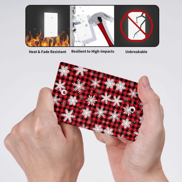 1Pcs Snowflake Red Black Buffalo Check Christmas Plaid Wall Plates decorative light switch cover plate Light Switch Cover Plate Decorative Wall Plate outlet covers wall plate - Image 4