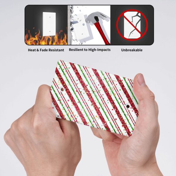 1Pcs Candy-Cane-Stripes Red Green Star Christmas Holiday Wall Plates decorative light switch cover plate Light Switch Cover Plate Decorative Wall Plate outlet covers wall plate - Image 4