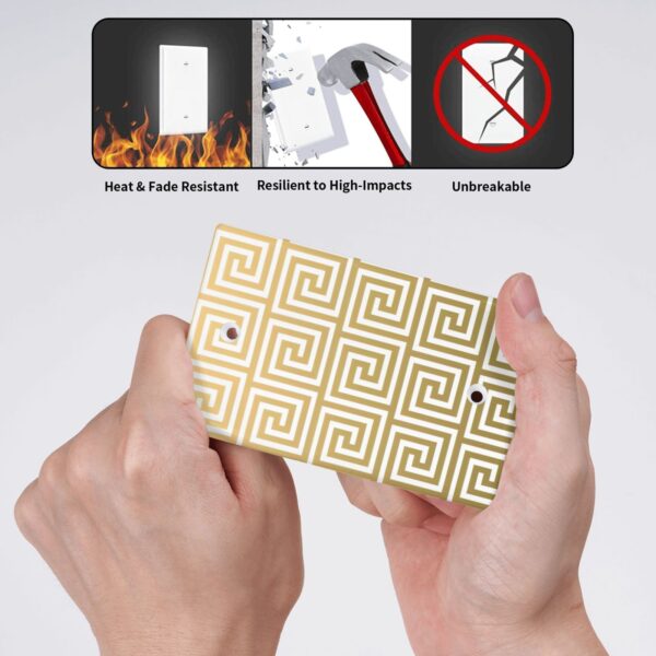 1Pcs White Greek Key Pattern Wall Plates decorative light switch cover plate Light Switch Cover Plate Decorative Wall Plate outlet covers wall plate - Image 4