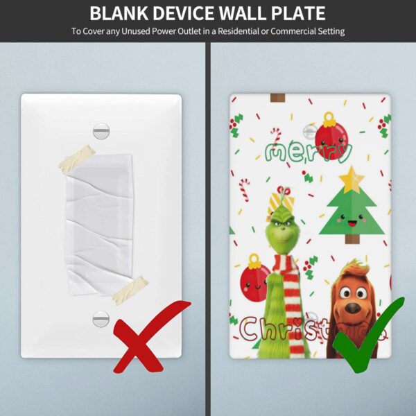 1Pcs Grinch and Dog Photo Background Merry Christmas Wall Plates decorative light switch cover plate Light Switch Cover Plate Decorative Wall Plate outlet covers wall plate - Image 5