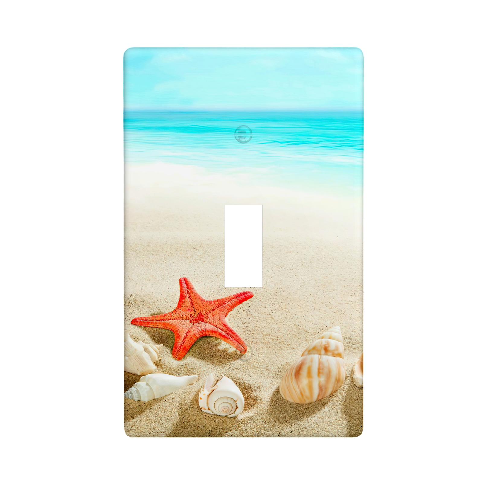 1Pcs Sea Starfish Shell Light Switch Plate Decorative switch and socket covers for home kitchen decoration Unbreakable Polycarbonate Thermoplastic For bedroom room decoration