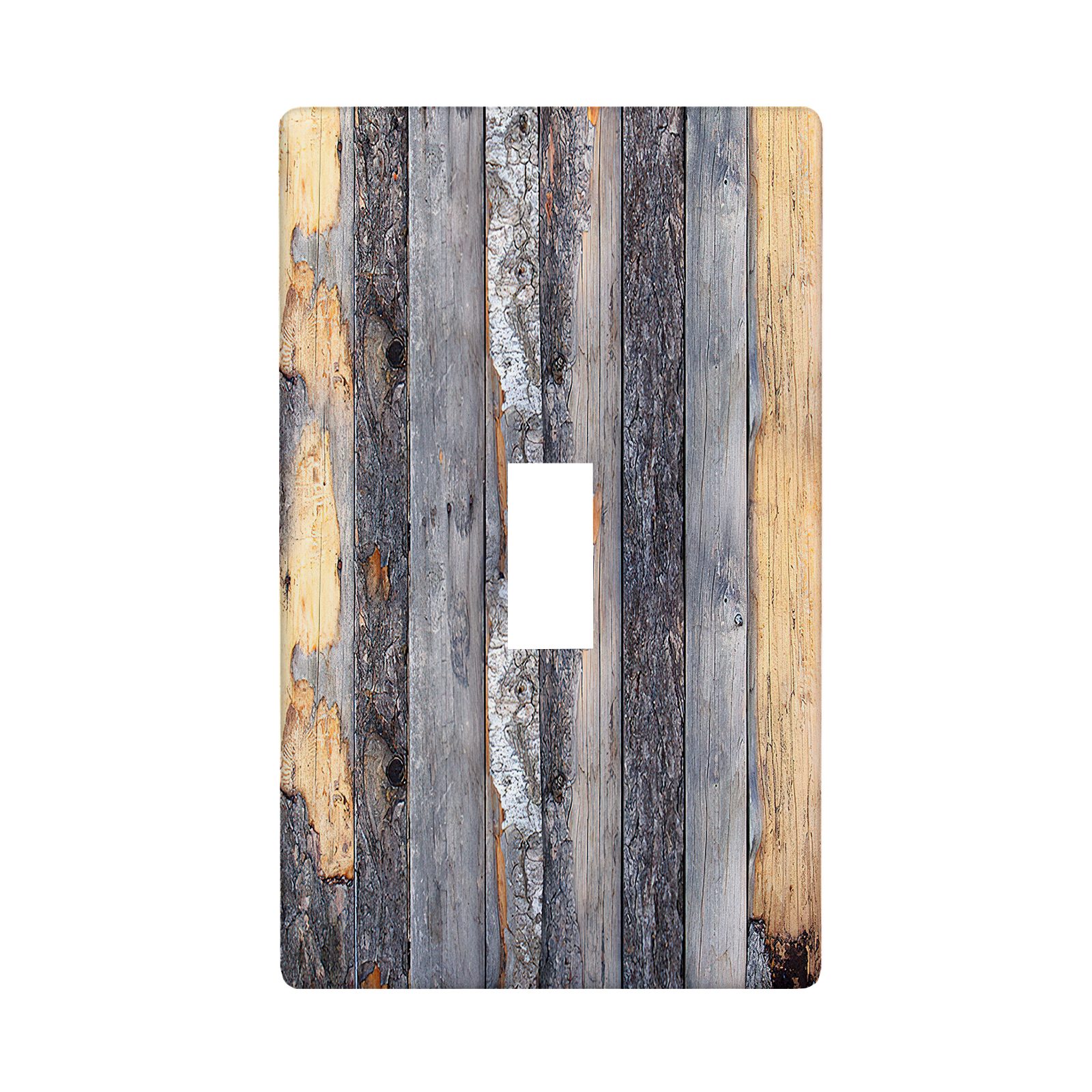 1Pcs Rustic Farmhouse Wood Texture Light Switch Plate Decorative switch and socket covers for home kitchen decoration Unbreakable Polycarbonate Thermoplastic For bedroom room decoration