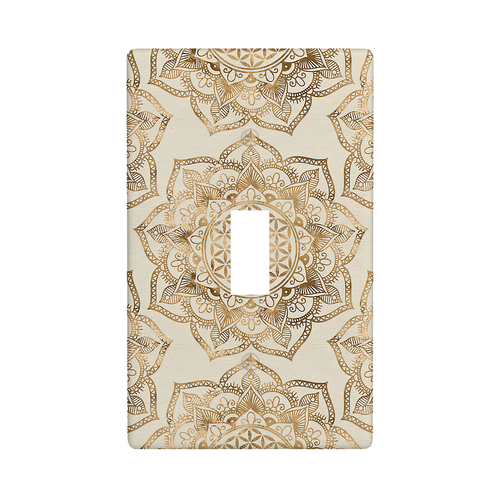 1Pcs Flower of life in lotus Light Switch Plate Decorative switch and socket covers for home kitchen decoration Unbreakable Polycarbonate Thermoplastic For bedroom room decoration