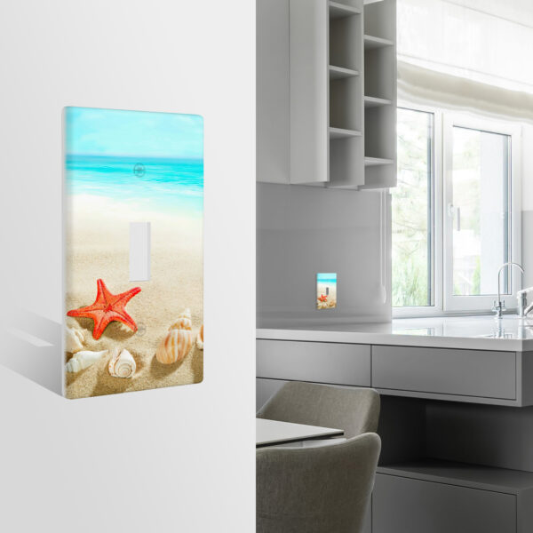 1Pcs Sea Starfish Shell Light Switch Plate Decorative switch and socket covers for home kitchen decoration Unbreakable Polycarbonate Thermoplastic For bedroom room decoration - Image 3