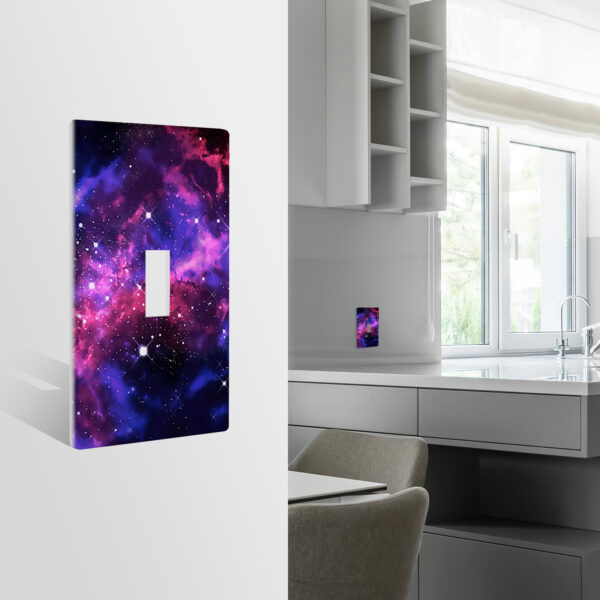 1Pcs Purple Nebula Galaxy Light Switch Plate Decorative switch and socket covers for home kitchen decoration Unbreakable Polycarbonate Thermoplastic For bedroom room decoration - Image 2