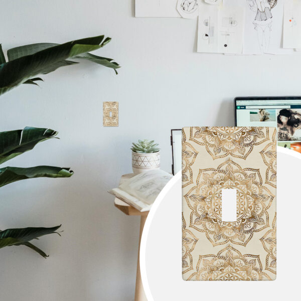 1Pcs Flower of life in lotus Light Switch Plate Decorative switch and socket covers for home kitchen decoration Unbreakable Polycarbonate Thermoplastic For bedroom room decoration - Image 2