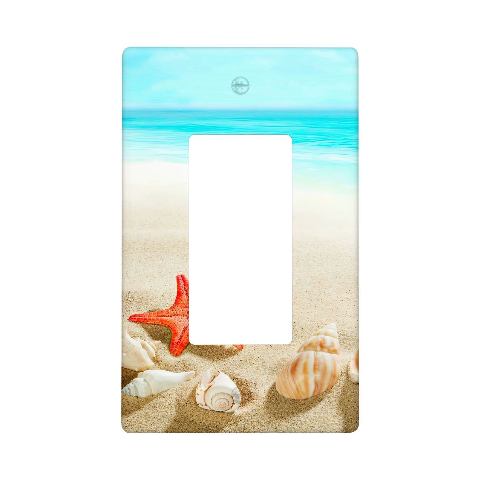 1Pcs Sea Starfish Shell Light Switch Plate Decorative switch and socket covers for home kitchen decoration Unbreakable Polycarbonate Thermoplastic For bedroom room decoration