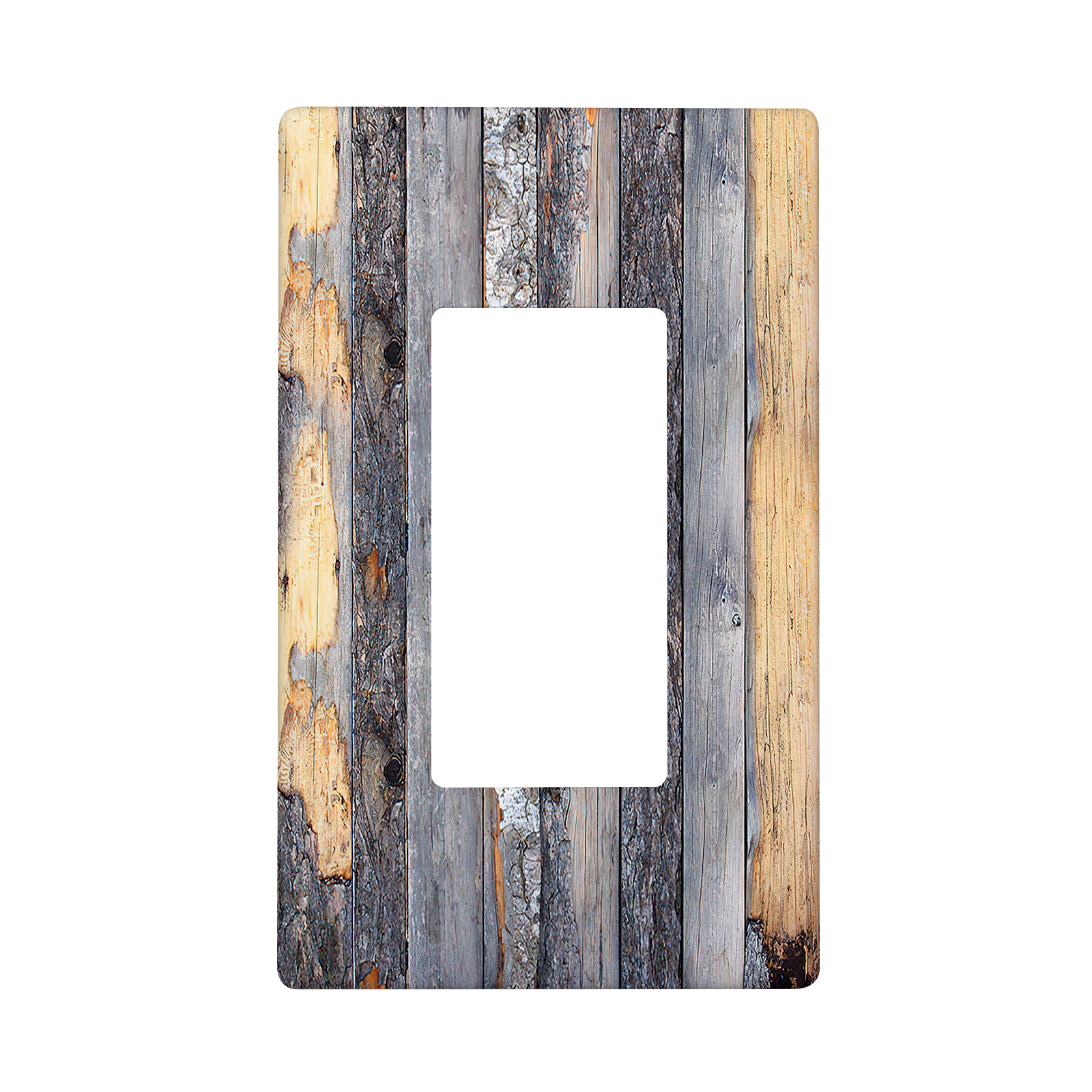 1Pcs Rustic Farmhouse Wood Texture Light Switch Plate Decorative switch and socket covers for home kitchen decoration Unbreakable Polycarbonate Thermoplastic For bedroom room decoration