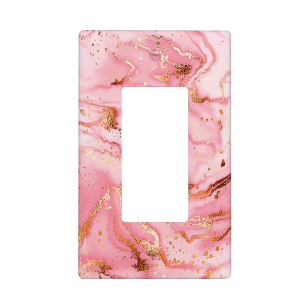 1Pcs Pink gold marble Light Switch Plate Decorative switch and socket covers for home kitchen decoration Unbreakable Polycarbonate Thermoplastic For bedroom room decoration