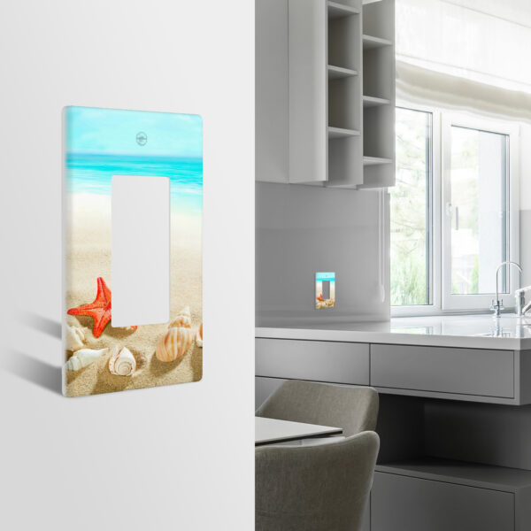 1Pcs Sea Starfish Shell Light Switch Plate Decorative switch and socket covers for home kitchen decoration Unbreakable Polycarbonate Thermoplastic For bedroom room decoration - Image 3