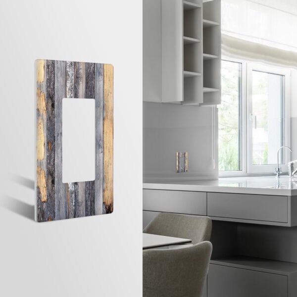 1Pcs Rustic Farmhouse Wood Texture Light Switch Plate Decorative switch and socket covers for home kitchen decoration Unbreakable Polycarbonate Thermoplastic For bedroom room decoration - Image 2